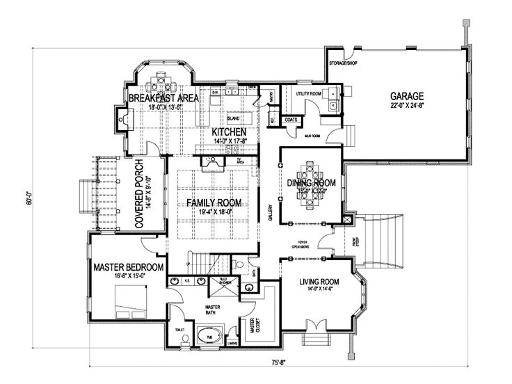 1st Floor Plan, 058H-0077