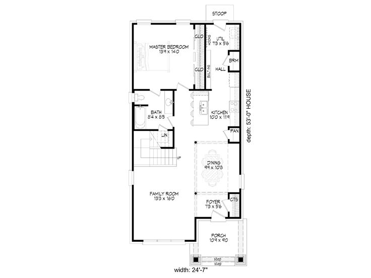 Narrow  Lot Home  Plans  3 bedroom Narrow  Lot House  Plan  