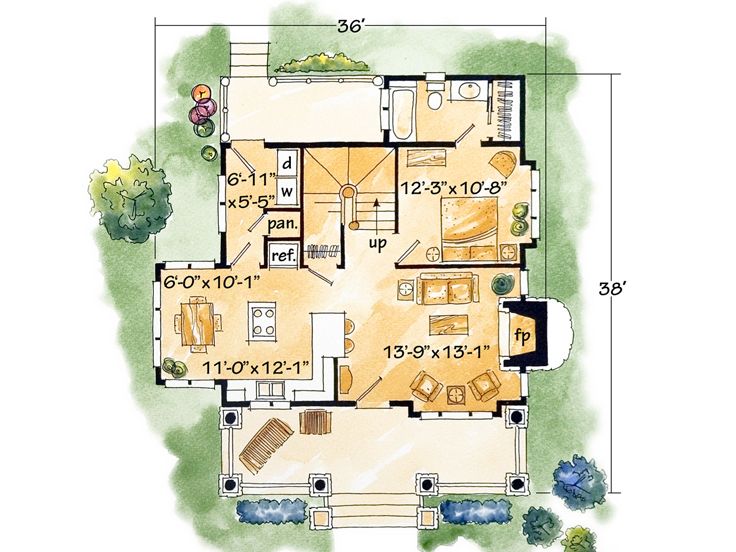 1st Floor Plan, 066H-0011