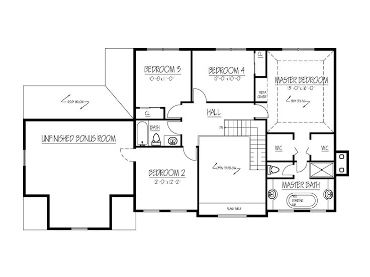 2nd Floor Plan, 068H-0034