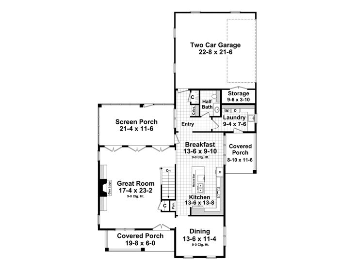 1st Floor Plan, 001H-0198