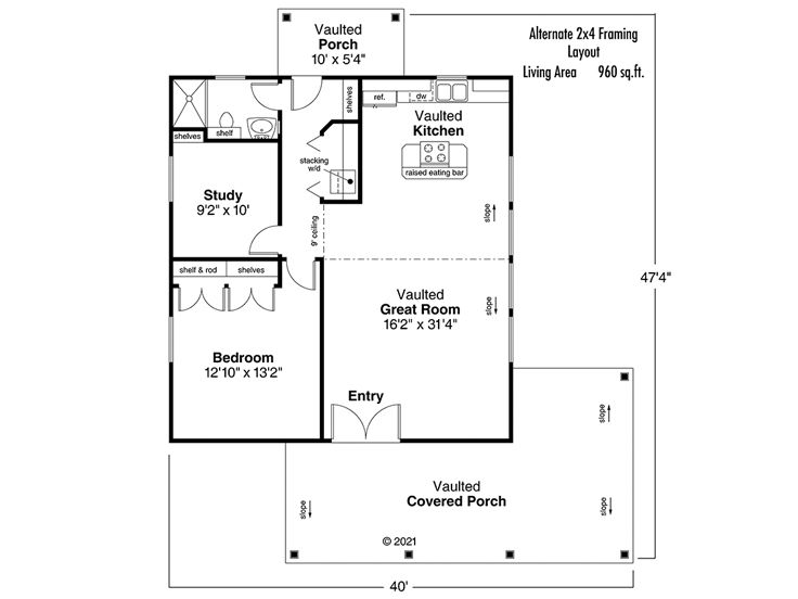  Opt. 2x4 Floor Plan, 051H-0123