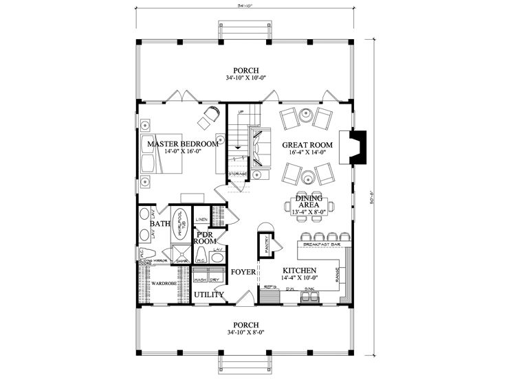 1st Floor Plan, 063H-0208