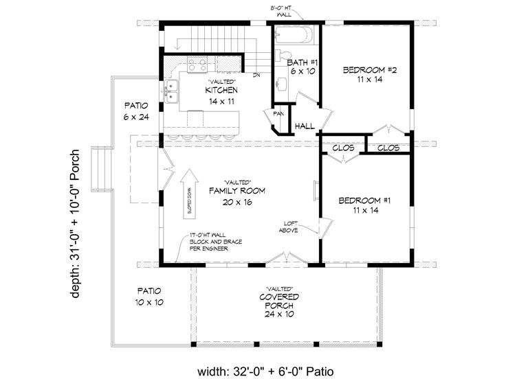 1st Floor Plan, 062H-0442