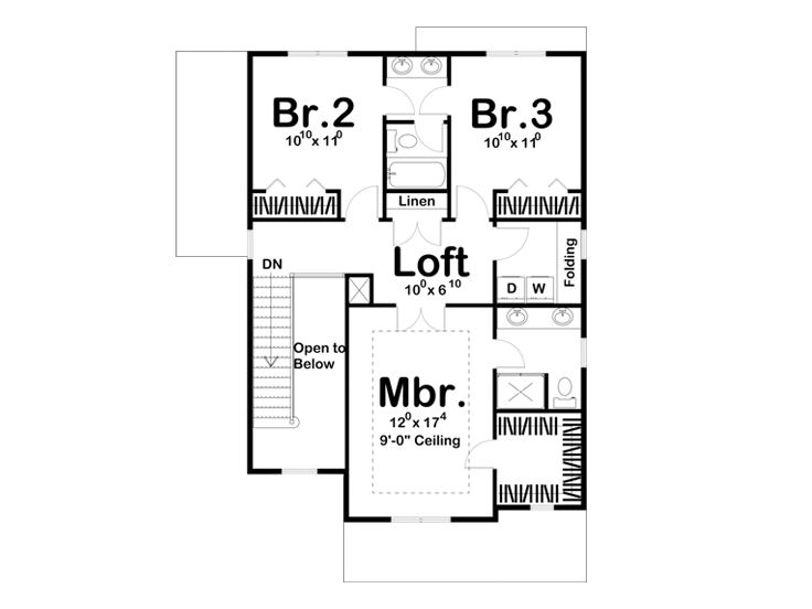 2nd Floor Plan, 050H-0312