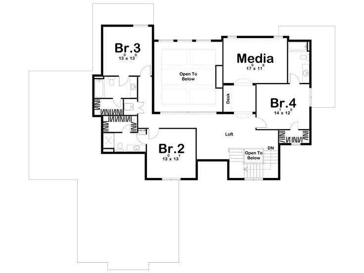 2nd Floor Plan, 050H-0234