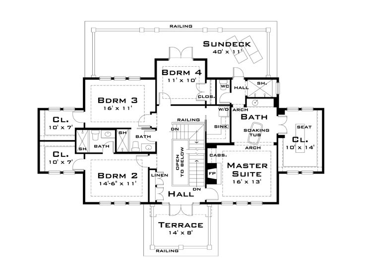 2nd Floor Plan, 052H-0037