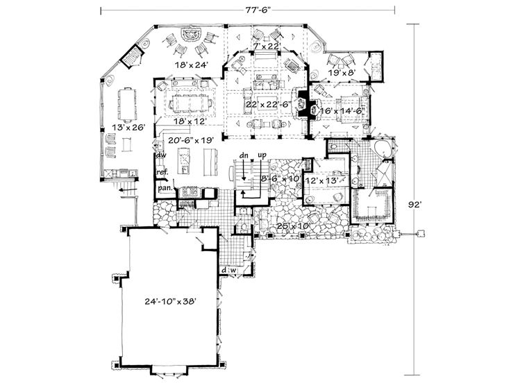 1st Floor Plan, 066H-0024