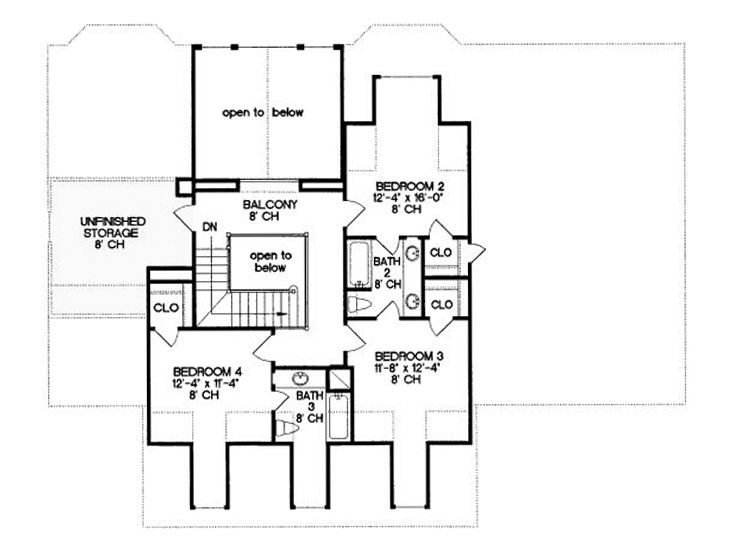 2nd Floor Plan, 031H-0167