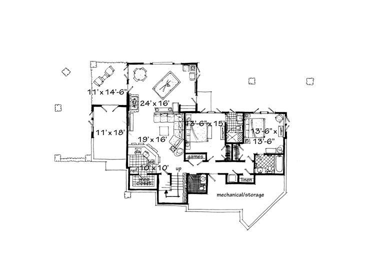 2nd Floor Plan, 066H-0014