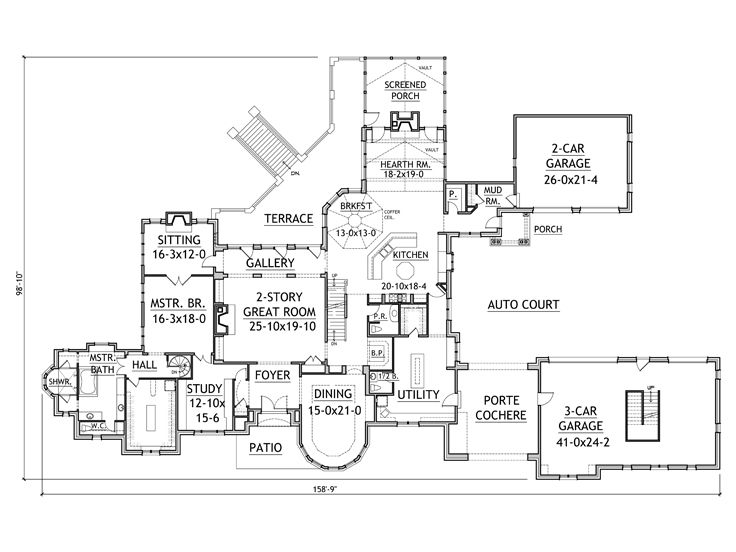 1st Floor Plan, 055H-0015