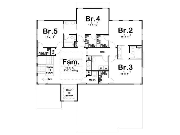 2nd Floor Plan, 050H-0275