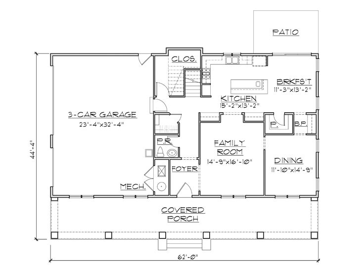 1st Floor Plan, 055H-0010