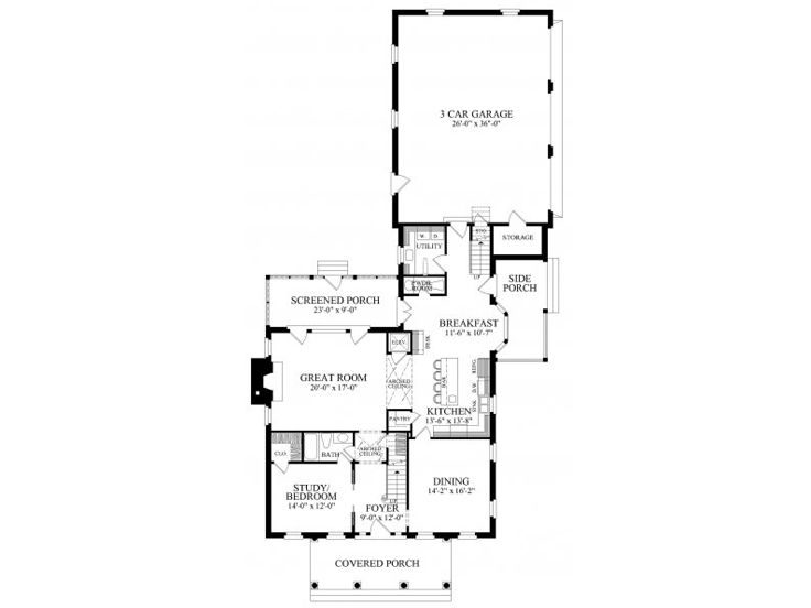 1st Floor Plan, 063H-0164