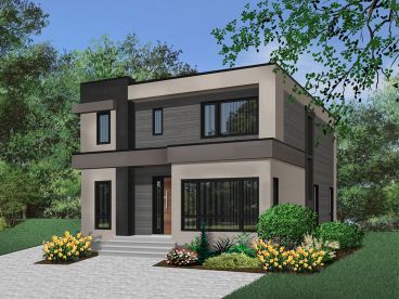 Modern Two-Story House Plan, 027H-0488