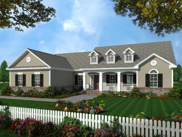 Country Ranch House Plan, 001H-0087