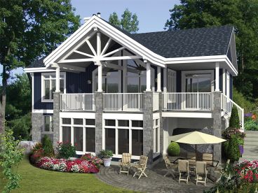 Vacation House Plan, Rear, 072H-0192