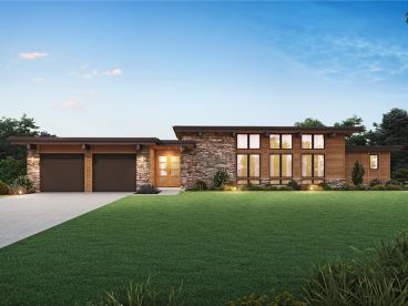 Modern Ranch House Plan, 034H-0499