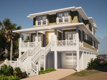Luxury Beach House Plan, 052H-0161