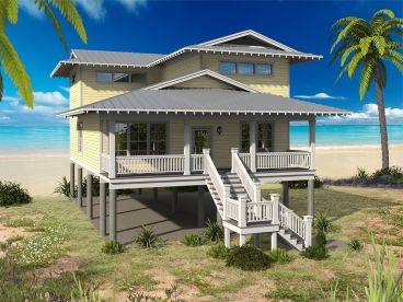Beach House Plan, 062H-0186