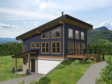Mountain House Plan, Left Front, 062H-0481