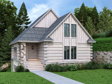 Small Log Home Plan, 021L-0001