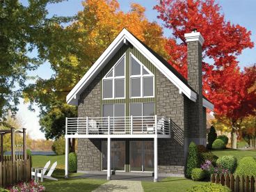 Vacation House Plan, Rear, 072H-0219