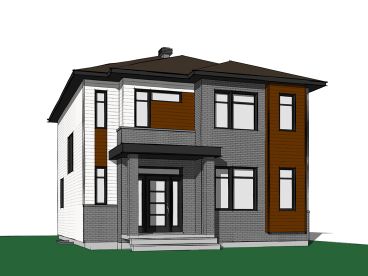 Modern Narrow Lot House Plan, 027H-0447