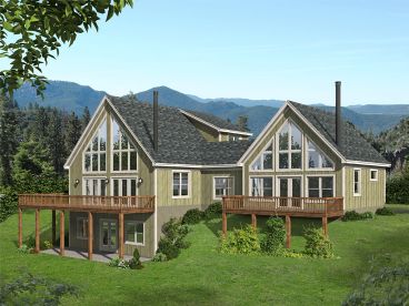 Mountain House Plan, Rear, 062H-0358