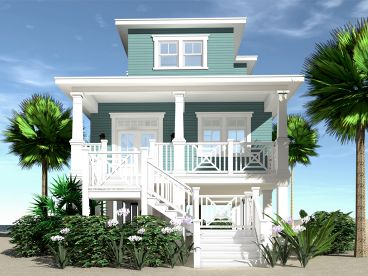 Two-Story Beach House, 052H-0115