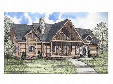 Luxury Log House Plan, 025L-0031