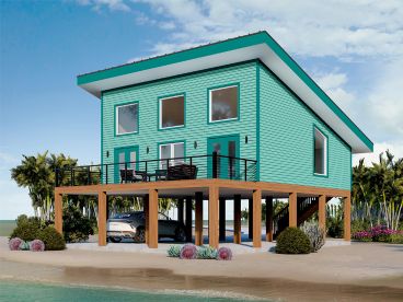 Beach House Plan, 062H-0520
