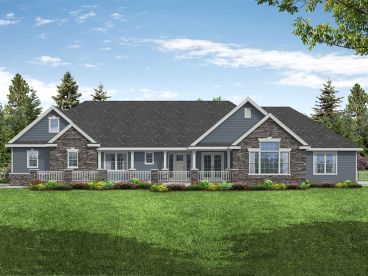 Country Ranch House Plan, 051H-0402