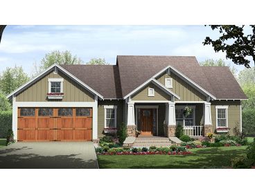 Small Craftsman Home, 001H-0124