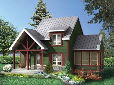 Two-Story Cabin Plan, 072H-0222