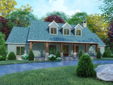 Country Ranch House Plan, 074H-0128
