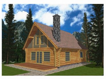 Log Cabin House Plan, 012L-0020