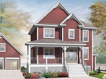 Narrow Lot House Plan, 027H-0215