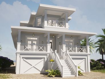 Beach House Plan, 052H-0166