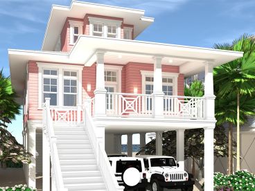 Coastal House Plan, 052H-0138