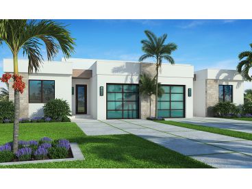 Modern Duplex House Plan, 070M-0001