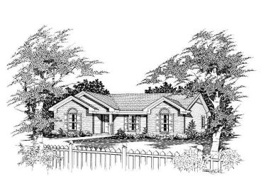 Small Ranch Home Plan, 061H-0001
