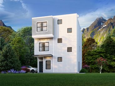 Modern 3-Story House Plan, 062H-0400