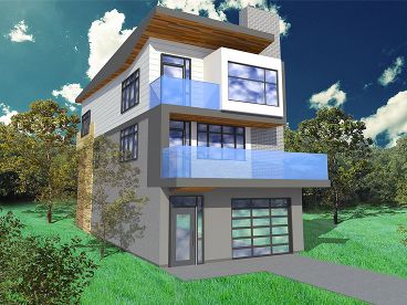 Narrow Lot House Plan, 056H-0005