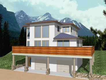 Sloping Lot House Plan, 012H-0022
