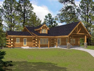 Luxury Log House Plan, 012L-0048