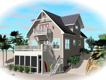 Beach House Plan, 006H-0141