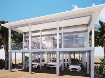 Modern Beach House Plan, 052H-0145