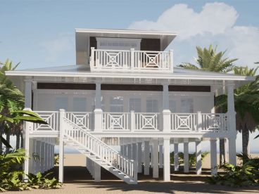 Beach House Plan, 052H-0084