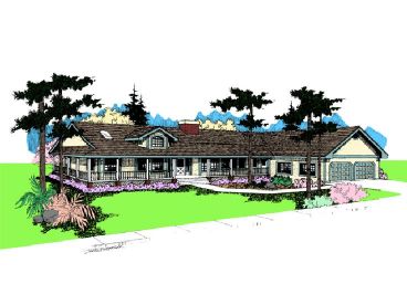 Country Ranch Home Plan, 013H-0009